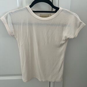 Las Pepas Cream Ribbed T-shirt